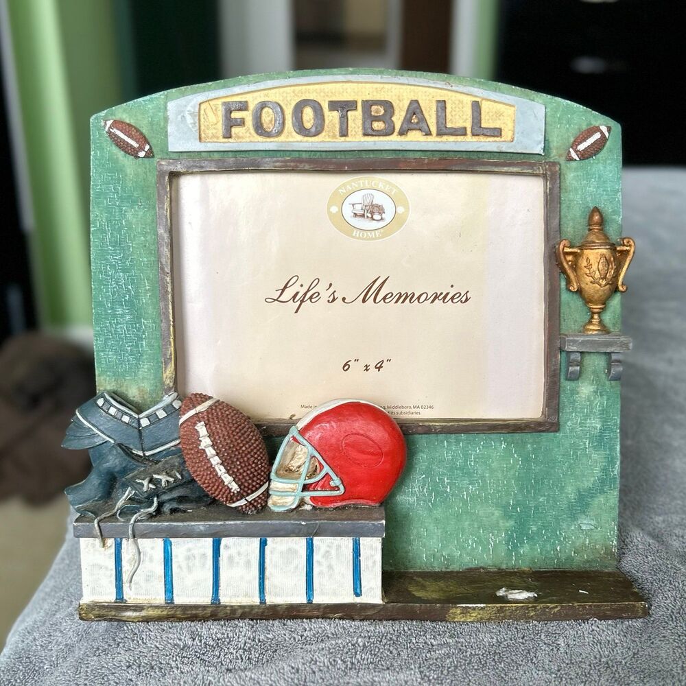Football Sports Themed VTG Textured 3D Picture Frame Accent - Picture 5 of 7